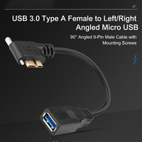 Câble de données industriel USB 3.0 Type Femelle Verrouillable vers Micro USB B Mâle Triple Blindage 5 Gbit/s PVC Nickelé pour Caméra de Vision Industrielle