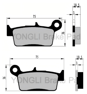 全新前刹车片 YONGLI F017 半金属型 FF 摩擦系数 适用于 NSR 50 和川崎 <span class=keywords><strong>KLX</strong></span> 250 带有 1 年保修 - Product Image 4
