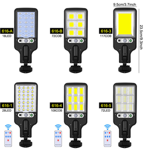屋外ソーラー街路灯ABS IP65ヒューマンモーションセンサーガーデンライトリモコンLEDウォールランプ防水<span class=keywords><strong>3</strong></span>年保証 - Product Image 1