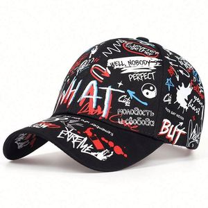 Casquettes de baseball structurées 6 panneaux avec broderie 3D en relief et graffiti, boucle métallique, unisexe adulte, vente en gros - Product Image 4