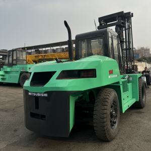 Chariot élévateur d'occasion Mitsubishi FD160, 16 tonnes, diesel, mât à trois sections, manutention de matériaux en entrepôt, haute qualité, transmission intégrale d'origine - Product Image 4