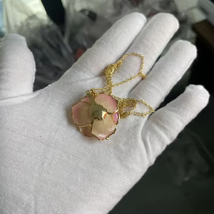 Coffret cadeau pour la fête des mères, bijoux en métal, collier en <span class=keywords><strong>or</strong></span> plaqué <span class=keywords><strong>or</strong></span> avec fleur de rose, coffret cadeau pour une joyeuse fête des mères - Product Image 4