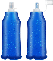 Lot de 2 gourdes souples pliables, réutilisables, légères, sans BPA, étanches, pour la course à pied