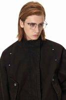 Veste unisexe décontractée streetwear à col rabattu, bomber multi-poches en toile, coupe ample, technique lavée, fermeture éclair sur le devant, réversible