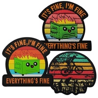 Badge en silicone arc-en-ciel prête à être expédiée, motif VTT, « Tout va bien », pour sac à dos, anti-stress et anxiété