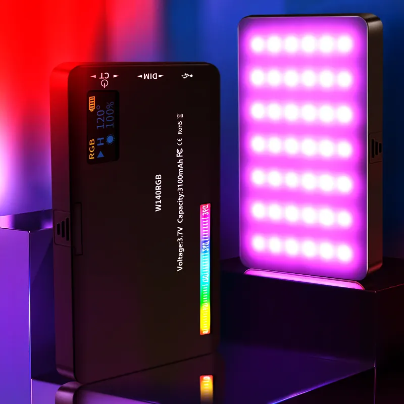 W140 Full Color RGB LED Video Light Photography Studio Camera Light for Canon Nikon Sony DSLR Vlog Fill Light