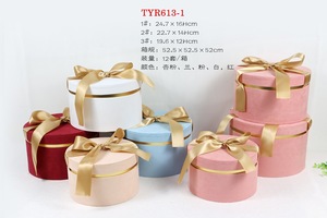 Flanellen Vergulde Ronde Driedelige Set Geschenkdoos Bruiloft Metgezel Geschenkdoos Snoepdoos - Product Image 2