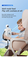 Ventilateur robot intelligent à affichage numérique haute vitesse, pliable, portable autour du cou, commande par bouton, mini, alimenté par batterie rechargeable 2000 mAh