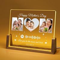 Cadre photo musical personnalisé, décoration d'intérieur, veilleuse, lampe LED en acrylique, cadeau romantique pour anniversaire, remise de diplôme, bébé, pour les couples, les étudiants