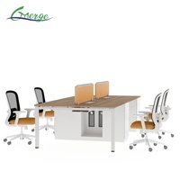 Mobilier de poste de travail simple de bureau modulaire pour 4 personnes personnalisé de haute qualité en métal pour un usage de bureau commercial