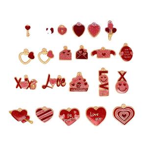 Valentijnsdag Liefde DIY Sieraden Accessoires Hartvormige Parelmoer Zinklegering Olieverf Gemengde Junk Telefoonketting Decoratie - Product Image 1