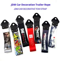 Sangle de remorquage en polyester à imprimé numérique, boucle métallique, décoration de pare-chocs avant, corde de remorquage, style JDM, pour modification automobile