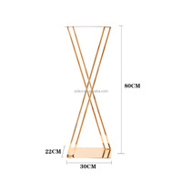 Support à fleurs en métal doré en forme de croix, centre de table pour mariage, fête, événement, décoration romantique de luxe
