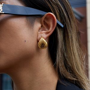 Pendientes de Moda J&D, Oro de 18K, Acero Inoxidable, Diseño de Corazón, Encaje de Alambre, Multicapa, Irregulares - Product Image 3
