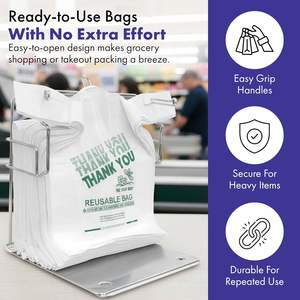 Bolsas de Agradecimiento Biodegradables de PE/PP para Compras, con Asas, Resistentes, Reutilizables, para Empaquetar, Comida para Llevar, Restaurantes, Pequeñas Empresas - Product Image 5