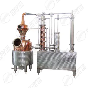 DYE alcohol distillation process grappa brandy gin distiller 300l alambique cobre copper kit distillery starter