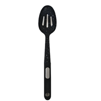 Vente en gros d'ustensiles de cuisine écologiques, légers, antidérapants, résistants à la chaleur, antiadhésifs, en acier inoxydable durable, noirs, adaptés au lave-vaisselle