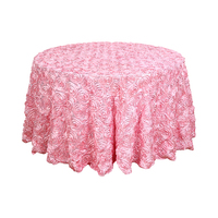 Nappe ronde couleur rose décoration de mariage nappe rosette 3D pour entreprise de location