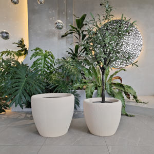 Jardinière Circulaire en Fibre de Verre Personnalisée, Style Ferme Rustique Traditionnel, avec Trou de Drainage, Écologique et Légère - Product Image 6