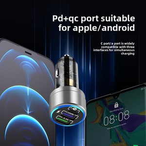 Cargador Inalámbrico para Auto de Aleación de <span class=keywords><strong>Aluminio</strong></span> PD+QC3.0 de 100W con 3 Puertos y Encendedor para Reloj Inteligente, Auriculares y Teléfono Móvil - Product Image 3