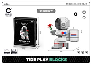 Micro Creative - Portalápices con Forma de Cohete Espacial de Dibujos Animados, Bloques de Construcción Grandes, Figuras de Ladrillos de Diamante, Juguetes para Niños - Product Image 2