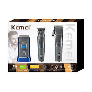 เครื่องตัดผม Kemei KM-2375 ออลอินวัน พร้อมใบมีดโกนแบบฟอยล์ ฐานชาร์จแบบ Type-C เครื่องเล็มผมระดับซาลอน ชุดอุปกรณ์ตัดผมสำหรับร้านตัดผม - Product Image 6