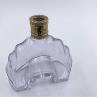 Bouteilles en verre gravé avec bouchon en liège, vente directe usine, 500ml 750ml, pour Brandy Whisky Vodka Rhum, couleur et logo personnalisés