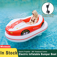 Bateau tamponneur gonflable électrique avec moteur à propulseur, commande par joystick, bateau tamponneur monoplace en PVC pour piscine, lac, divertissement estival