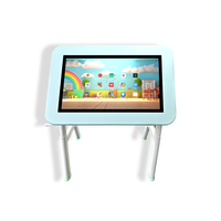 Table interactive tactile pour enfants, avec écran tactile, en verre trempé, réglable en hauteur et en angle, 32 pouces, pour l'apprentissage et les jeux