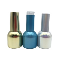 Flacon de vernis à ongles en verre vide personnalisé en usine, électroplaqué, avec pinceau et bouchon