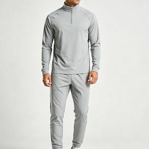 Conjuntos de Chándal para Hombre: Chaqueta de Running <span class=keywords><strong>y</strong></span> Senderismo de Secado Rápido, Ideal para Camping, Ciclismo, Gimnasio <span class=keywords><strong>y</strong></span> Atletismo, con Media Cremallera, Estilo Urbano - Product Image 1