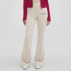 <span class=keywords><strong>Pantalon</strong></span> de costume taille haute pour <span class=keywords><strong>femme</strong></span> en tissu modal doux et respirant, couleur unie, coupe droite, style business décontracté, longueur cheville - Product Image 2