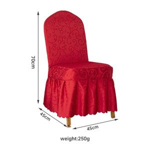 Housses de chaise élastiques personnalisées en jacquard rouge pour événements et banquets - Product Image 3