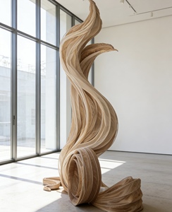 Sculpture géante en organza fluide, installation artistique faite à la main <span class=keywords><strong>pour</strong></span> toile de fond de mariage, décoration de fenêtre, événement de luxe, cérémonie - Product Image 5