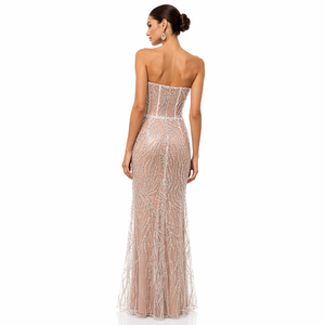 Vestido <span class=keywords><strong>de</strong></span> Fiesta Moderno y Elegante con Cuentas <span class=keywords><strong>de</strong></span> Perlas, sin Tirantes, Corte Sirena, <span class=keywords><strong>de</strong></span> Lujo, para Mujer, Anfitriona <span class=keywords><strong>de</strong></span> Banquetes, Vestido <span class=keywords><strong>de</strong></span> Noche - Product Image 5