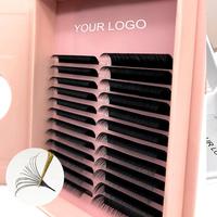 Extensions de cils individuels super foncés mats, longs et épais, cils en cachemire, vendeur de plateaux à cils professionnels avec marque privée