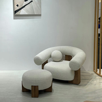 Zayshine nordique moderne cadre en bois massif salon paresseux une personne canapé chaise blanc velours salle de réception chaise inclinable