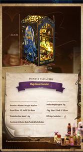 Librairie magique à faire soi-même, vue de rue, coin lecture |   Modèle de puzzle 3D en bois de haute précision, jouets d'architecture miniatures de collection - Product Image 6