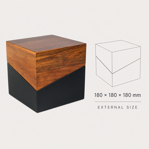 Kotak Abu Jenazah Hewan Peliharaan Ramah Lingkungan dari Kayu Walnut, Bentuk Persegi, Grosir, untuk Kucing & Anjing, 180mm, Dua Warna, Kenang-kenangan, OEM, Pemakaman Hewan Peliharaan - Product Image 5