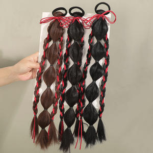 Accessoire capillaire : <span class=keywords><strong>Queue</strong></span> <span class=keywords><strong>de</strong></span> <span class=keywords><strong>cheval</strong></span> tressée volumineuse en ruban, style chinois, <span class=keywords><strong>extension</strong></span> <span class=keywords><strong>de</strong></span> cheveux pour femme, faite à la main, en fibre haute température - Product Image 2