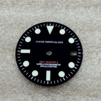 Nouveau cadran de montre GMT en acier inoxydable de 28,5 mm avec logo et luminescence verte, compatible avec le mouvement NH34/35, date modifiée, plusieurs couleurs
