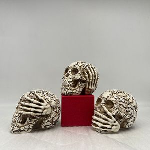 Crâne en résine à motifs créatifs de grande taille pour Halloween Décoration de la maison Couvrez vos <span class=keywords><strong>oreilles</strong></span>/yeux/bouches Forme Crâne - Product Image 3