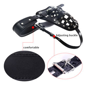 Bragas de <span class=keywords><strong>castidad</strong></span> de cuero SM para hombres, con jaula de bloqueo, pantalones de jaula de pene de <span class=keywords><strong>castidad</strong></span>, venta al por mayor - Product Image 5