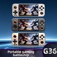 Console de jeu portable G36 version horizontale open source avec double joystick, nouveau double écran rétro arcade, WiFi, OS 64 bits, jeu ACT