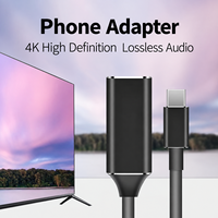 USB-C-zu-USB-C-Konverter 4K-Display-Adapter mit Aluminiumgehäuse für Notebook, TV, Projektor, Konferenzraumnutzung