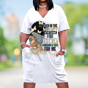 Vestito all'ingrosso di taglie forti Casual <span class=keywords><strong>bianco</strong></span> estivo con modello di personalizzazione morbido per le signore - Product Image 5