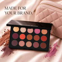 Palette de fards à paupières 15 couleurs, hautement pigmentée, scintillante, mate, nacrée, longue tenue, maquillage quotidien, marque privée