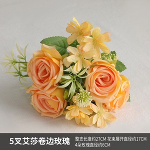 Decorazione Nuziale di Alta Qualità con <span class=keywords><strong>Rose</strong></span> e Fermagli per Capelli in Stile Antico, e <span class=keywords><strong>Rose</strong></span> Realistiche a Cinque Petali con Bordi Arricciati Stile Elsa - Product Image 3