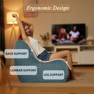 Bean Bag Chair <b>Sofa</b> Soft Faux Fur Removable Washable Cover No Assembly Anti Slip Bottom - Product Image 5