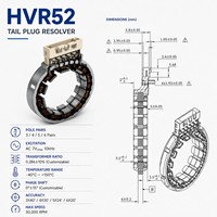 Capteur Resolver HVR52 à arbre creux avec connecteur de sortie, 3, 4, 5 ou 6 paires, AC 7Vrms 10kHz, décodage d'angle